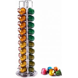 CMWS-Support Capsules Nespresso, Porte Dosette Capsules Nespresso Café Rotatif 360 Degrés, Distributeur de Capsule Nespresso Range, Rangement Capsules Nespresso Presentoir - pour 40 Pièces - Neuf