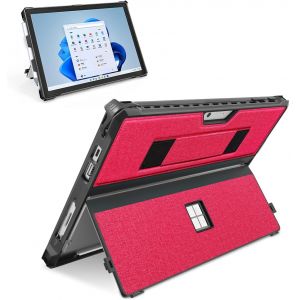 Sssgrgb Coque Pour Microsoft Surface Pro 7+/Pro 7/Pro 6/Pro 5/Pro 4/Pro Lte 12,3 Pouces Etui Rigide Housse De Protection Robuste Avec Porte-Stylet Et Dragonne Compatible Avec Clavier Type Cover Rouge - Neuf