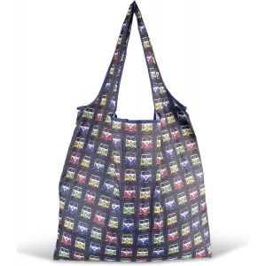 SJZG-Vw Collection - Sac En Polyester R&eacute;utilisable Sac Cabas De Courses Avec Motif T1 Bus (Samba Stripes/Multicolore) - Neuf