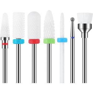 7pcs C&eacute;ramique Forets &Agrave; Ongles Set Professionnel Supprimer Gel Acrylique Cuticule Acrylique Carbure De Diamant Foret &Agrave; Ongles Outils Pour Manucure P&eacute;dicure Accueil Utiliser - Neuf
