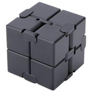 Cube magique de bureau en alliage d'aluminium, jouet anti-stress, infini, portable, noir - Neuf
