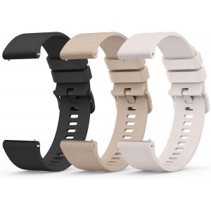 3 Pi&egrave;ces 20mm 22mm Bracelet De Montre En Silicone, Souple Bracelet De Replacement En D&eacute;gagement Rapide Avec Boucle En M&ecirc;me Couleur Homme Femme 20mm 22mm - Neuf