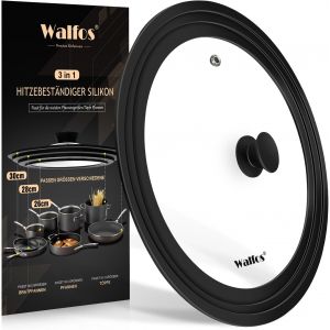 Jexnovashop-Couvercles Universels En Verre De 30, 28 Et 26 Cm De Diam&egrave;tre, Avec Bord En Silicone Gradu&eacute;, Pour Po&ecirc;les Et Casseroles, R&eacute;sistants &Agrave; La Chaleur - Neuf