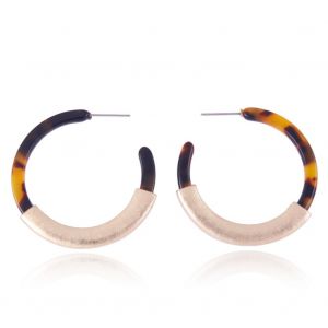 Boucles D'oreilles Exagerees En Forme De C En Alliage De Resine De Style Occidental A La Mode Leopard - Neuf