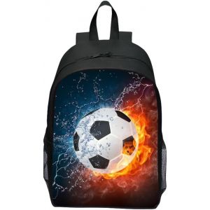 Checarzhn--No1-Sac À Dos De Football Pour Garçons, Sacs D'école Pour Garçons Filles, 16 Pouces Primaire Maternelle Cartable Avec Porte-Bouteille Convient Aux Enfants Cadeau Pour L'école - Neuf