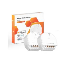 Interrupteur Connecté WiFi (FIL NEUTRE REQUIS),Compatible avec Apple HomeKit,Alexa,Siri et Google Home,10A Interrupteur Mural avec Commande Vocale,Contrôle à Distance et Fonction du Temps.[H13] - Neuf