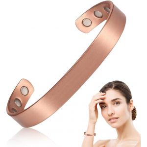 Kalsw-Bracelet Magn&eacute;tique En Cuivre,Bracelet Magn&eacute;tique En Cuivre Bracelets Magn&eacute;tiques En Bronze Bracelets En Cuivre R&eacute;glables Avec 6 Aimants Pour Hommes Et Femmes - Neuf