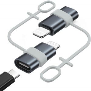 KALANKA-Lot de 2 adaptateurs USB C vers Lightning, adaptateur USB C femelle vers Lightning mâle, adaptateur de type C femelle vers Lightning mâle, convertisseur de charge rapide PD 36 W compatible av - Neuf