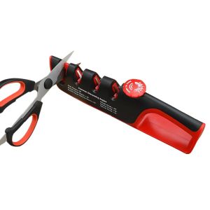 Aff&ucirc;teur De Couteaux Et De Ciseaux 4 En 1 Avec Angles R&eacute;glables - Rouge - Neuf