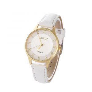 Gaiety Femmes &Eacute;l&eacute;gante Montre En Cuir Pu Analogique Quartz Montre-Bracelet (Blanc) - Neuf