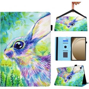 ?tui pour Samsung Galaxy Tab A9+ / Samsung Galaxy Tab A9 Plus 11.0 SM-X210/X215/X216B Coque Tablette Samsung A9 Plus avec Fonction Veille/R&iquest;&iquest;veil Auto B&iquest;&iquest;quille Housse Lapine - Neuf