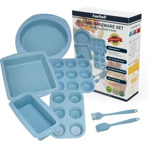 7en1 Moule Gateau Silicone Antiadh&eacute;sif Moules &Agrave; P&acirc;tisserie Four Rectangulaire Carr&eacute; Rond Plaque &Agrave; Patisserie Plat &Agrave; Cake R&eacute;sistant &Agrave; La Chaleur Pour Cupcake Pain Pizza Muffins Brioche - Neuf
