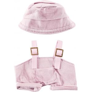 Ensemble de vêtements de poupée pour poupée de 17 cm Combinaison pour poupée La Avec salopette et casquette en denim rose Tenue tendance - Neuf