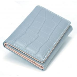 Petit Portefeuille En Cuir Pour Femme Avec Porte-Cartes De Cr&eacute;dit Et Sac &Agrave; Main Fin &Agrave; Trois Volets,Bleu,Petit Portefeuille Fin - Neuf