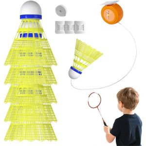 Entra&icirc;neur De Badminton - Kit De Badminton - Portable Et R&eacute;glable En Hauteur - Kit De Badminton - &Eacute;quipement D'auto-Apprentissage Pour Le Salon,Le Balcon,Les Terrains De Badminton,Le Jardin - Neuf