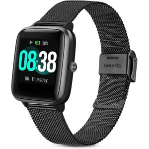 Eryi-Veryfitpro Id205l Bracelet, 19mm Bracelet Montre Acier Inoxydable Pour Grv Fc1 Idw15 Id205s Id205g Id215g Id216 Ym205l Uwatch3 Ufit Gt Bv205l Te021 Sw020 Sw021 Sw023 Smartwatch - Neuf