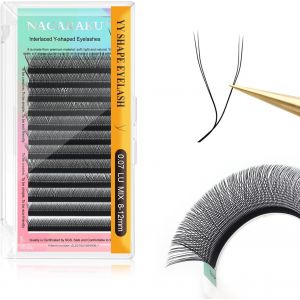 Kalanka-Yy Cils Extension 4d Y Lash Tissés En Croix À La Main Bouquet De Cils Volume Russe Faux Cils Naturel Premade Fans Préfait Ventilateur Wispies Cluster Eyelash Noir 12 Rows (0.07 Lu 8-12mm¿ - Neuf
