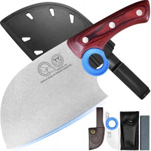Authentic Since 1986,Couteau De Boucher Serbe Avec &Eacute;tui,Couteau De Cuisine De Chef &Agrave; L&eacute;gumes,Manche En Bois Avec &Eacute;tui,Pour Camping Ext&eacute;rieur - Neuf