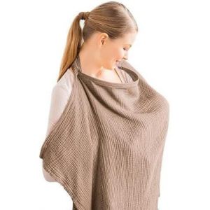 Couverture D'allaitement Pour Les Déplacements,75 X 95 Cm,En Mousseline Respirante,Couverture D'allaitement,Cadeau Pour Maman (Marron) (Café) - Neuf