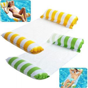 Lot De 2 Chaises Longues Gonflables Pour Piscine - Flotteurs Polyvalents Pour La D&eacute;tente, Les Bains De Soleil Et Les Exercices L&eacute;gers - Pompe &Agrave; Main Incluse - Neuf