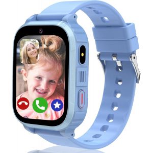Montre Connect&eacute;e Enfant GPS, Montre Intelligente Enfant 4G, Appel, SOS, Chat Vid&eacute;o, R&eacute;veil, Calendrier, Mode Classe, Calculatrice, IP68 Montre GPS Enfants Cadeau d'anniversaire de No&euml;l de 4 &agrave; 15 Ans - Neuf