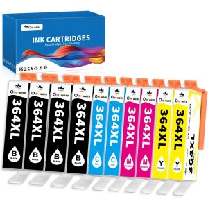 Lot de 10 Cartouches d'encre 364XL Compatible pour HP 364 XL pour Photosmart 5520 5510 6525 6520 5515 5525 5522 5524 6510 Deskject 3520 3070A 3524 3522 Officejet 4622 4620 - Neuf
