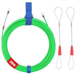 Tire Fils Electrique,Enfile-câble 30 m,4 mm DiamèTre Tire Cable Électrique,Câble de Fil Électrique Tirant avec 2 Tête Flexible de Guidage,pour l'installation de Câbles - Neuf