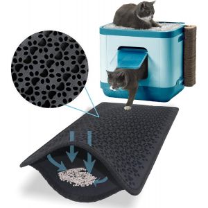Shiliu-Bazerga Tapis Litière Chat Pour Bac À Litière Chat Et Maison De Toilette Chat, 38-61 Cm, Imperméable Non Toxique, Double Cou[ - Neuf