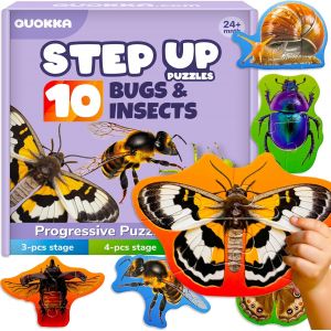Mdy-Jouet Puzzle Enfant De 2 À 3 Ans - Jeux D'insectes De 3 À 5 Ans - 8 Formes D'animaux Realistes - 40 Grandes Pièces Puzzle Pour Enfant - Bebe Cadeau Educatif Pour Garçons Et Filles - Neuf