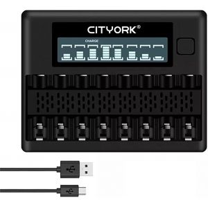 CERU-Lcd Smart Fast Charger 8 Emplacements - Compatible Avec Les Batteries Aa Aaa Nimh/Nicd - Fonctions De Charge,Décharge,Rafraîchissement Et Test De Tension - Neuf