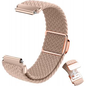 Tress&eacute;s Sport Bracelet Pour Homme Femme, Sport &Eacute;lastique Tiss&eacute;es Nylon Remplacement Bracelet Magn&eacute;tique 22mm 20mm - Rose[Mon9264643] - Neuf