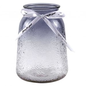 Hjlian Vase Decoratif Attrayant En Verre Avec Base Stable 9,5 X 9 X 18 Cm, Style Minimaliste, Ornement Pour La Maison, Gris - Neuf