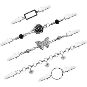 Kjdal-5 Pièces Pince À Cardigan,Fermoir De Pull,Pinces À Capes Chandail Vintage,Clips Pour Dos De Robe,Pince À Châle Rétro Pour Vêtements,Argent Pull Clips,Fermoir De Cape Pour Filles Et Femmes - Neuf