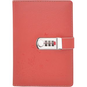 Cuir Carnet De Notes Agenda Planificateur Organisateur Avec Serrure &Agrave; Combinaison,Papillon Et Motif De Fleurs Cahier/Journal Bloc-Notes,A5 Taille 210x145mm.[M389] - Neuf