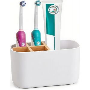 KALANKA-Porte-brosses &agrave; Dents Organisateur de Salle de Bain avec 5 Compartiments pour brosses &agrave; Dents &eacute;lectriques, Porte-Dentifrice pour lavabo, Organiseur de Salle de Bain Porte-brosses &agrave; dent (Styl - Neuf
