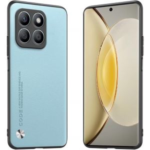 Kal-&Eacute;tui Adapt&eacute; &Agrave; Honor 200 Smart/Honor X7c (6.8""), Housse Coque En Cuir M&eacute;tallique De La S&eacute;rie Code - Bleu Clair - Neuf