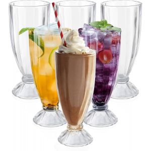 Lot De 6 Verres &Agrave; Milkshake Plastique 450 Ml - Neuf