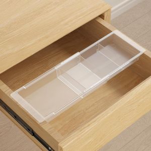 Loranka-Plateau De Rangement Coulissant Pour Tiroir De Maquillage Avec Inserts, S&eacute;parateur De Tiroir Extensible &Agrave; Suspendre, 35,6 &Agrave; 55,9 Cm De Long, 4,6 Cm De Haut, Plateau De Rangement En Plastique - Neuf