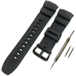Kal-16mm Resin Waterproof Replacement Watch Band/Men's Rubber Strap For Casio Mcw-100h Ws-220 Hdd-S100 - Neuf