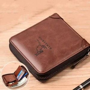 HUED-Porte-monnaie homme portefeuille mode RFID blocage homme portefeuille en cuir fermeture &eacute;clair porte-carte de visite ID sac d'argent portefeuille m&acirc;le-F16337-Brown - Neuf