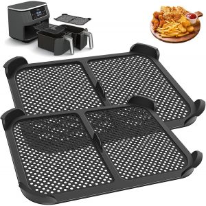 Grille Anti Projection pour Ninja Foodi AF300EU, 2 Pcs Accessoires Air Fryer Moule Silicone Air Fryer pour Pr&eacute;vient Eclaboussures Graisse(Noir) - Neuf