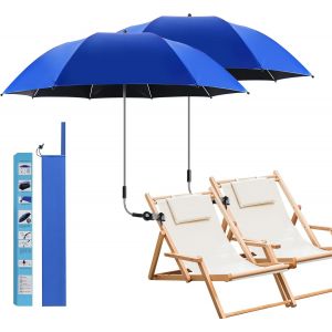 Ulteronixshop-2pack Parapluie De Chaise Avec Pince Universelle, Parasol De Chaise R&eacute;glable &Agrave; 360 &deg;, Upf50+ Pour Chaise De Plage, Chaise Patio, Fauteuil Roulant, Chaise De Camping, Voiturettes De Golf - Neuf