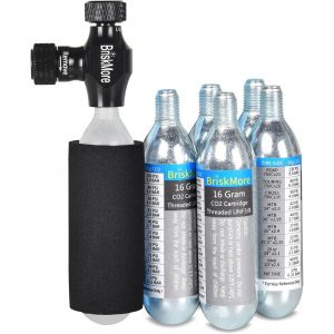 Subzonal-Kit Gonfleur Co2 5 X 16g Pour Pneus De V&eacute;lo, Compatible Avec Les Valves Presta Et Schrader, Pompe &Agrave; Pneus De V&eacute;lo Pour V&eacute;lo De Montagne Et De Route, Gaine Isolante Incluse - Neuf