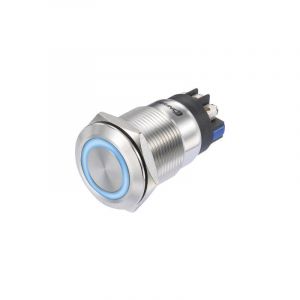 Tc-8904692 Las1-gq-11e/l/b/12v/s Interrupteur &agrave; Pression 250 V/ac 3 A 1 X On/(on) &agrave; Rappel Bleu Ip65 1 Pc(s) - Tru Components - Neuf