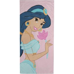 KAL-Disney Princesses Jasmine Fleur- Serviette De Plage - 71X147 Cm - 100% Coton - Neuf