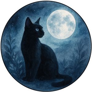 Planche &Agrave; D&eacute;couper Ronde En Verre Chat Noir 30 Cm - Neuf