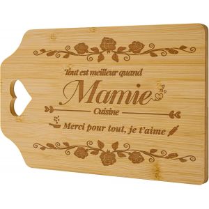 Kalanka-Cadeau Mamie Noel Cadeau Pour Mamie Originale Planche A Decouper 100% Bambou Gravure Laser Antibact&eacute;rienne Renouvelable Durable Id&eacute;al Pour F&ecirc;te Des Grands-M&egrave;res Anniversaire No&euml;l - Neuf