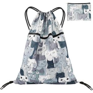 Nzqaf-Sac À Dos Cordon Grand, Sac À Cordon Tissu Sac Sport Gym D'école De Serrage Fille Garçon, Sac De Piscine À Cordelette Gym Bag Pour Natation Yoga Voyage Plage Femme Homme Enfants - Neuf