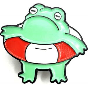Kjdal-Broche Amusante En Forme De Grenouille Verte Avec Anneau En Caoutchouc Et &Eacute;mail - Neuf