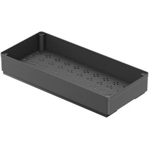 Sjzg-Plateau Tiroir Coulissant Cuisine, Abs Bac Rangement Coulissant Placard Cuisine, Meuble Organisateur Sous Evier Cuisine Bain, Chariot Porte Epices Bouteilles (Noir, 1 Pi&egrave;ce, 18 L X 40 P X 5,5 H - Neuf